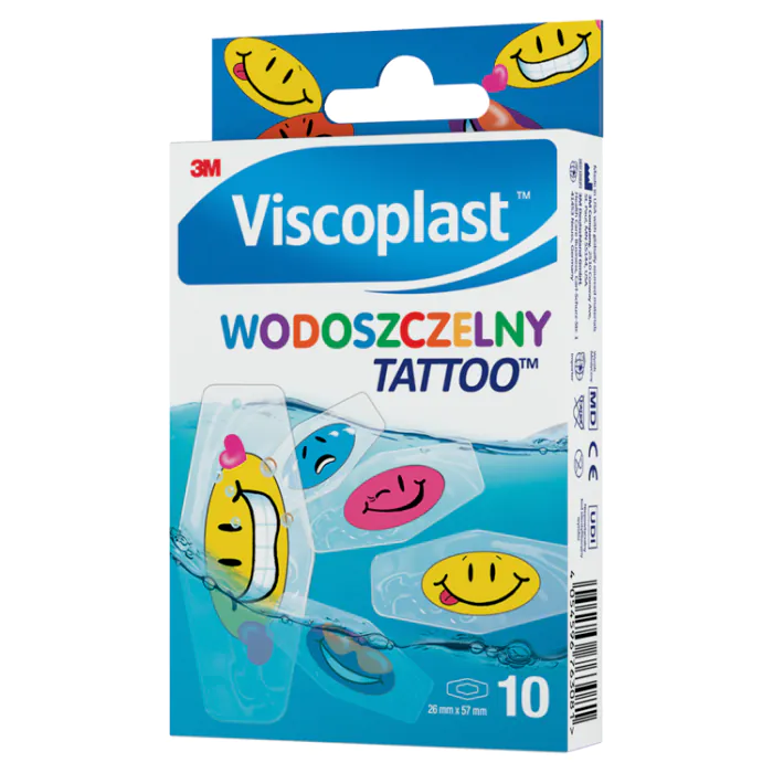 Adesivos Viscoplast Tattoo, à prova d'água, para crianças, 2,6 x 5,7 cm