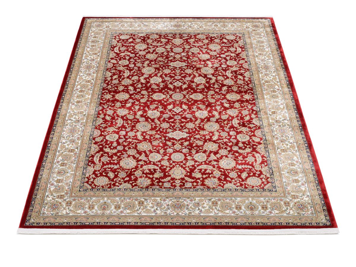 Webteppich Inci Keshan Rot-Creme 160 x 230 cm