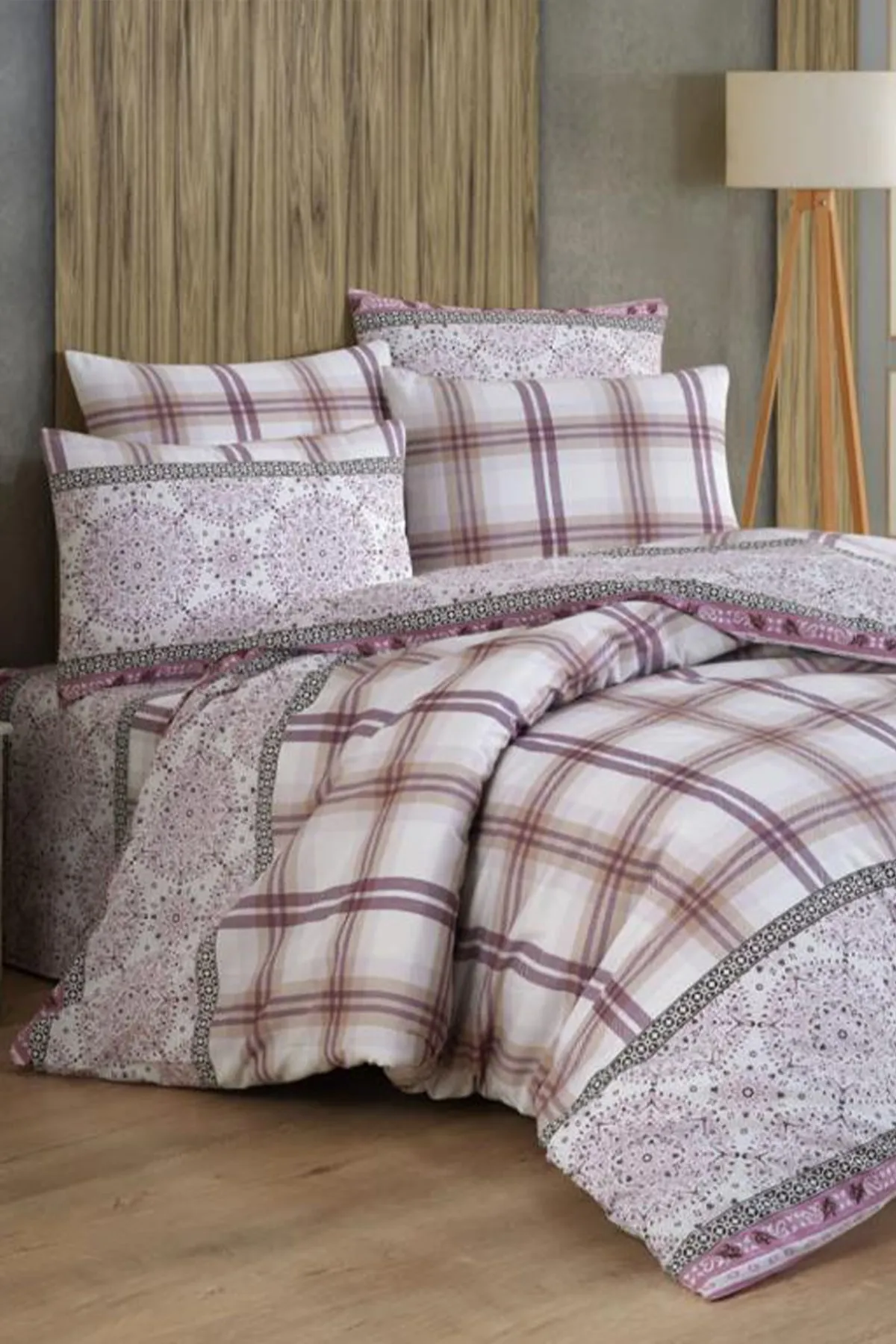 Çeyiz Diyarı  Piroska Doppelbett-Bettbezug-Set Flieder