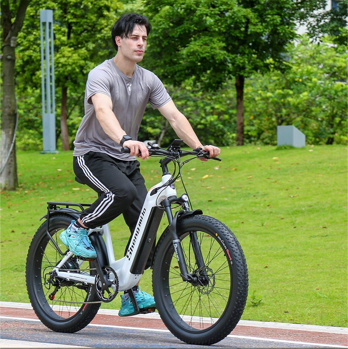 DOTMALL E-Bike Shengmilo MX06 17.5AH Samsung Akku 1000W, Heckmontierte Motoren