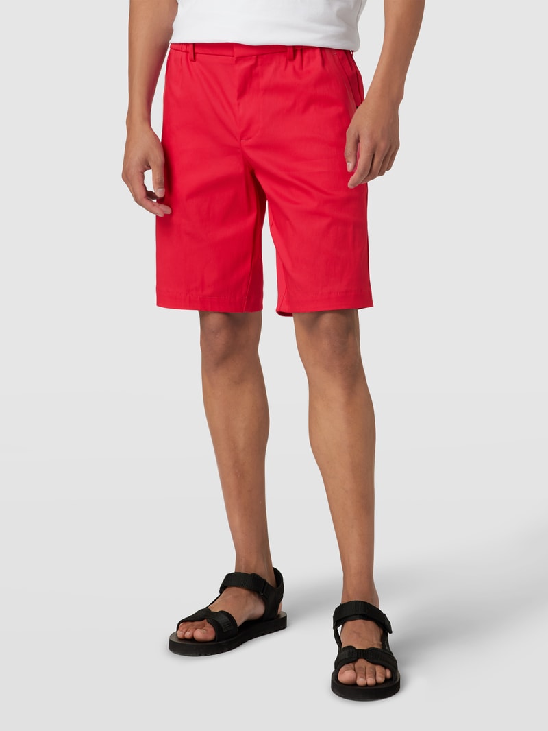 Shorts mit Label-Applikation Modell 'Llem' in fuchsia meliert