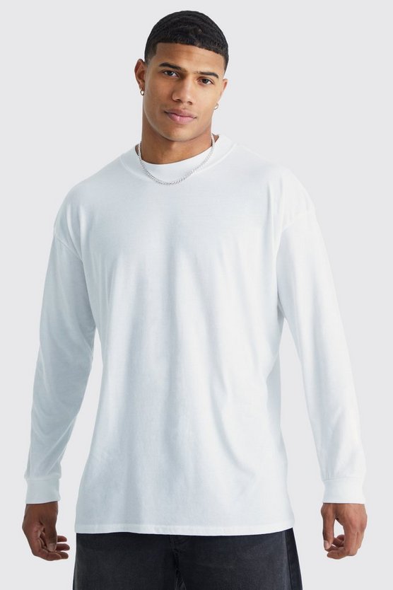 Langärmliges Oversize T-Shirt mit Totenkopf-Print