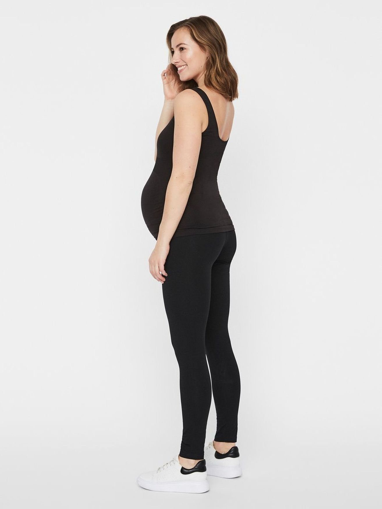 Mamalicious Umstandsleggings 2er Umstands Leggings Bauch Yoga Hose für Schwangere (2-tlg) 3111 in Schwarz