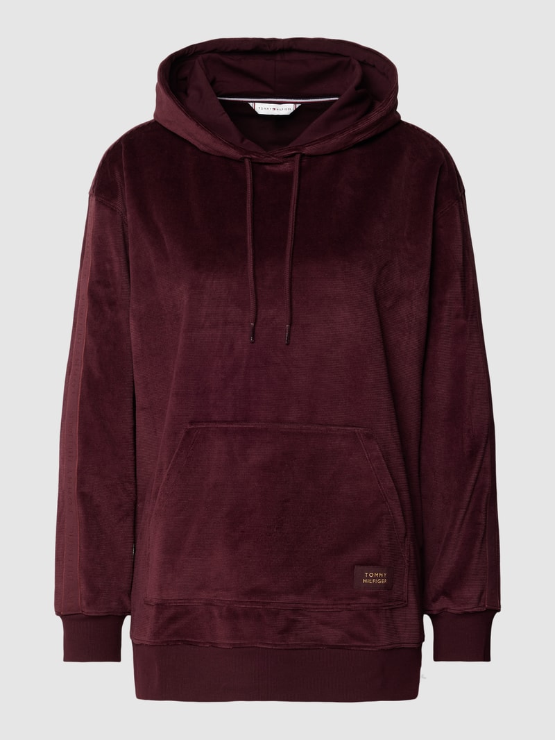 Hoodie aus Samt in bordeaux rot