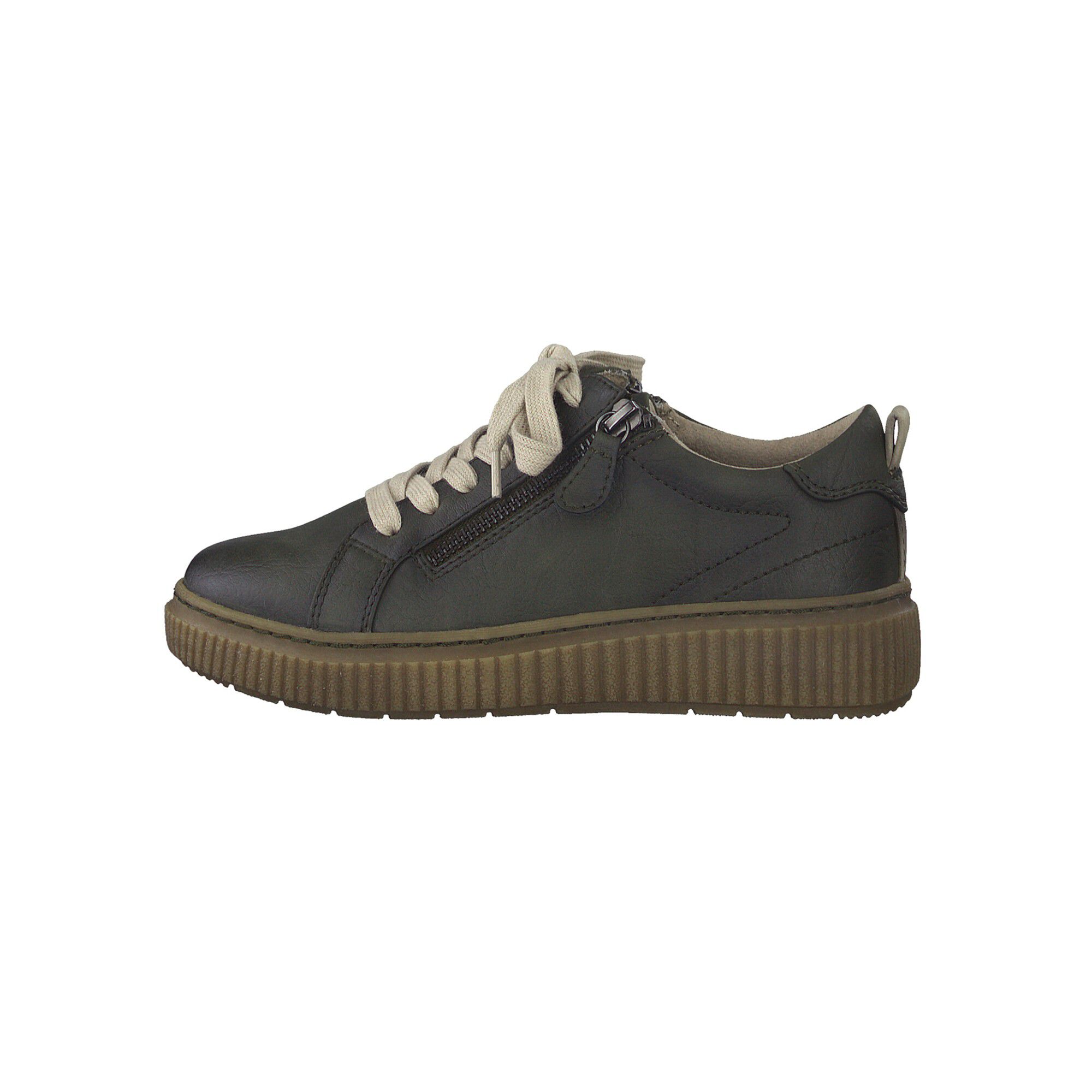 Baskets sneakers à lacets kaki