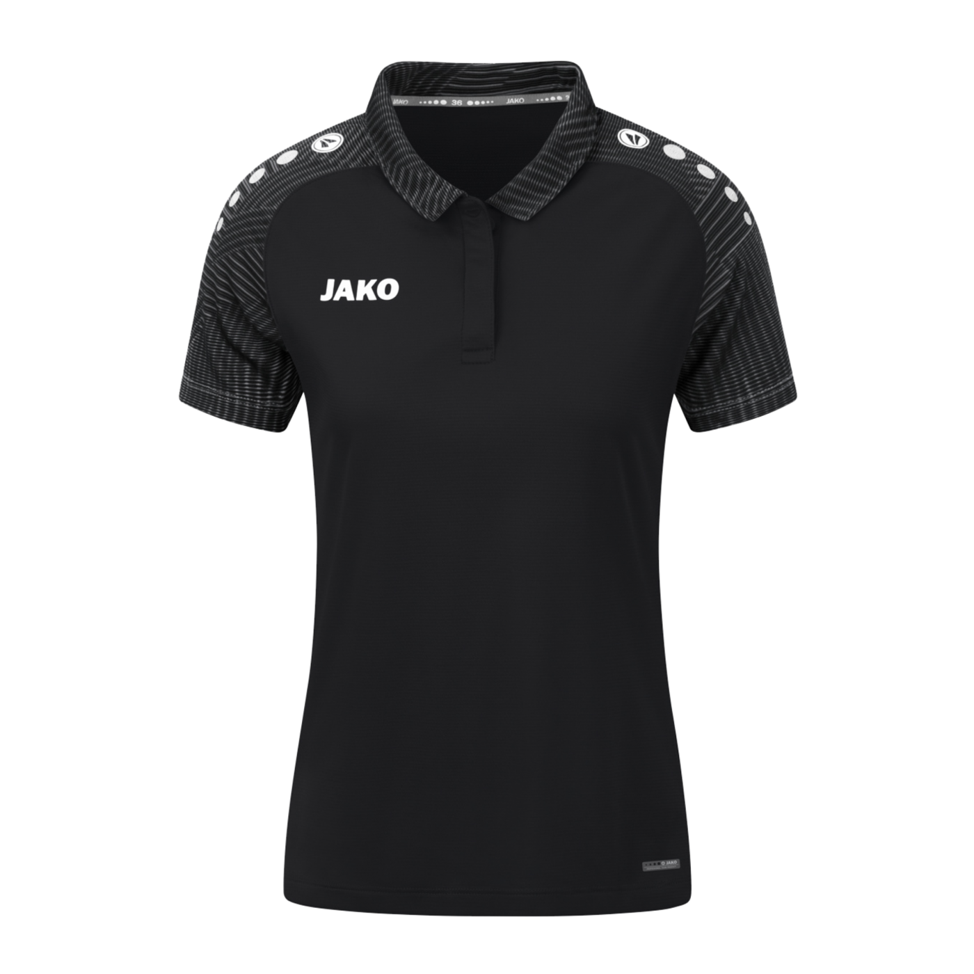 JAKO Performance Polo Damen Schwarz Grau F804
