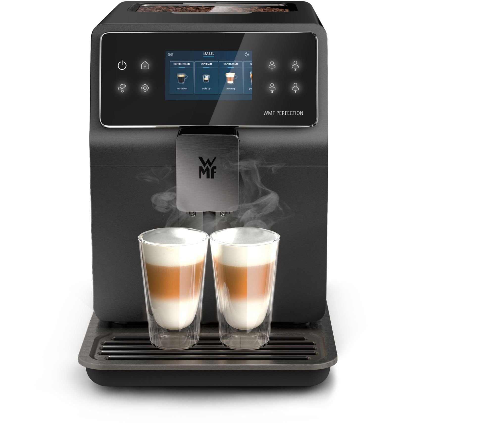 WMF Kaffeevollautomat, 15 Getränkespezialitäten, Double Thermoblock, Edelstahl-Mahlwerk