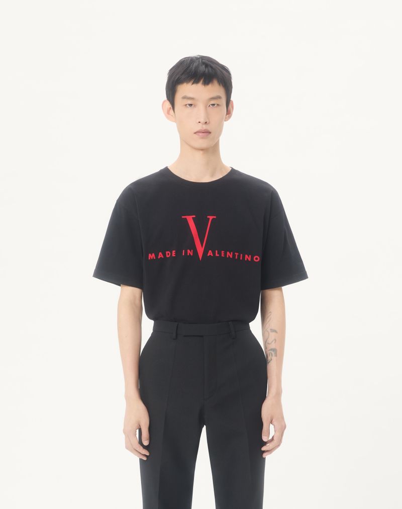 T-shirt en coton Valentino avec imprimé Made In Valentino