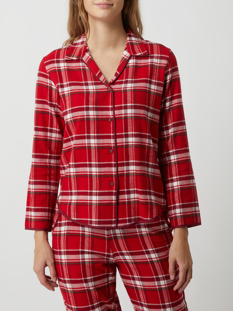 Pyjama-Oberteil aus Flanell Modell 'Robyn' in rot