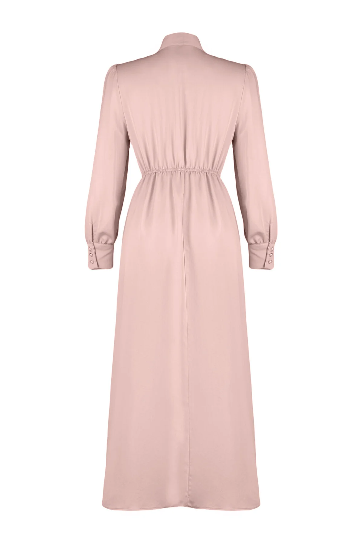 Trendyol Modest  Kleid aus schlichtem Webstoff mit Puderkragen und Schnürung TCTSS24EB00136