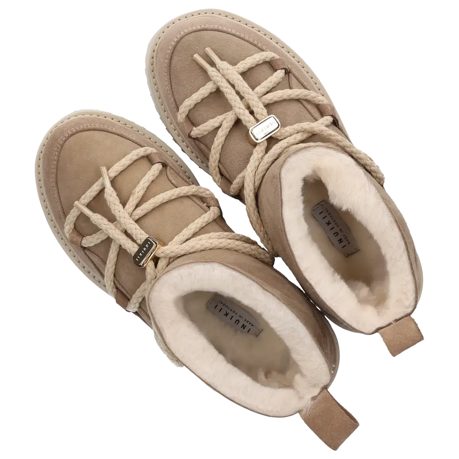 INUIKII - Snowboots PLATFORM Veloursleder - beige