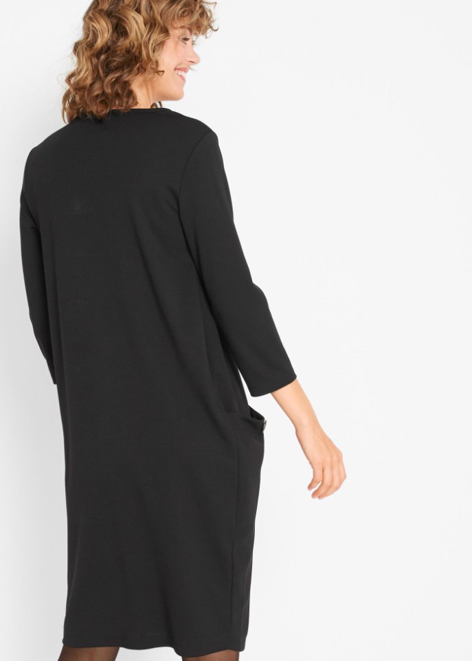 Knieumspielendes Ballonkleid mit Taschen aus Punto di Roma, 3/4 Arm