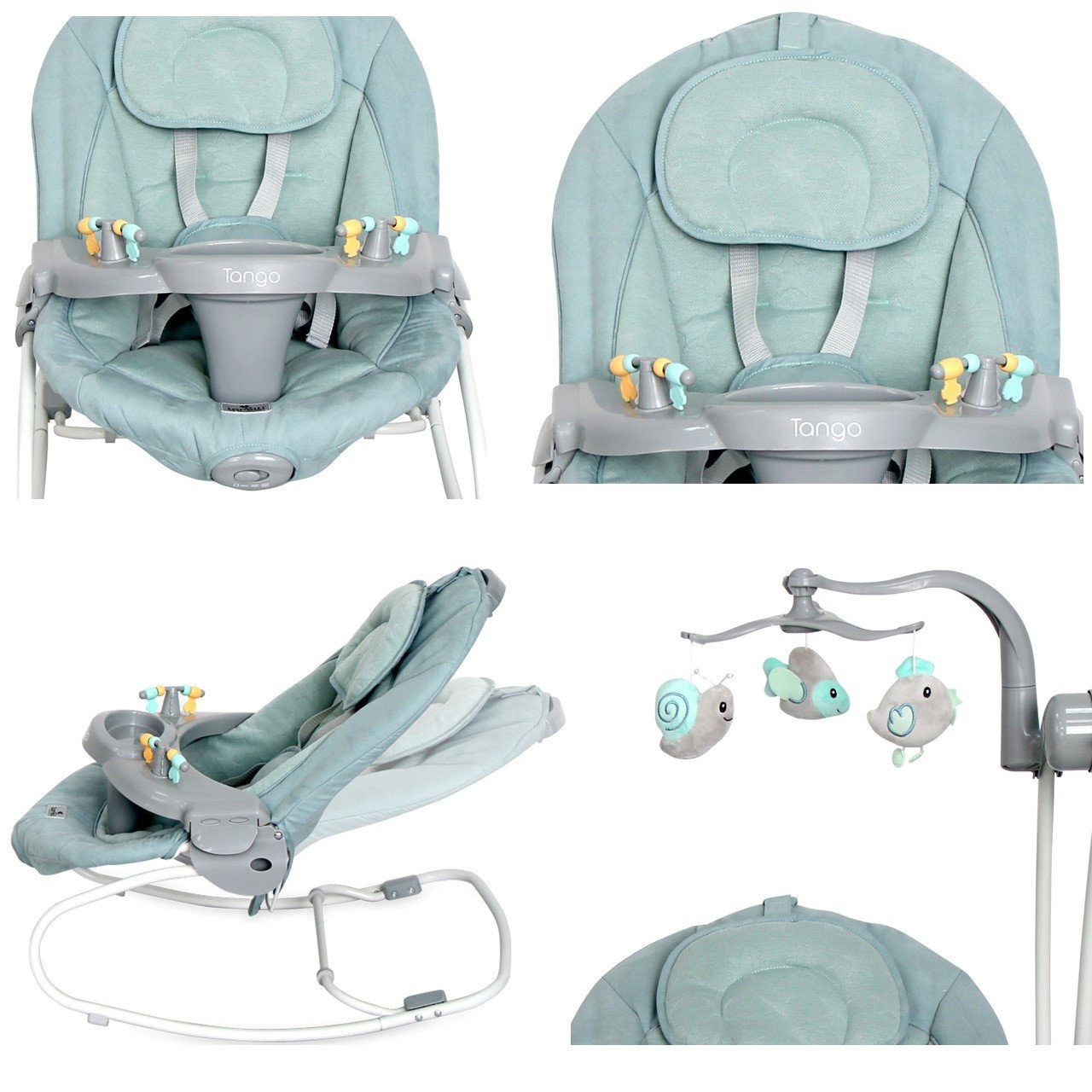 Lorelli Babywippe Babywippe elektrisch Tango 2 in 1, Fernbedienung, MP3, Timer, Mobile