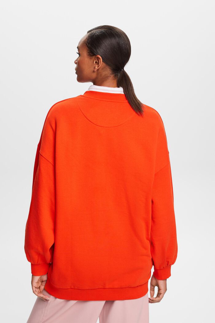 Fleece-Sweatshirt mit Rundhalsausschnitt