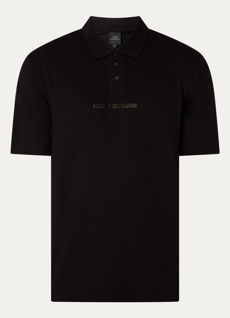 Polo Armani Exchange a vestibilità classica in piqué di cotone con logo
