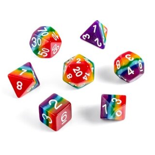 Resin Dice Set Rainbow (7)