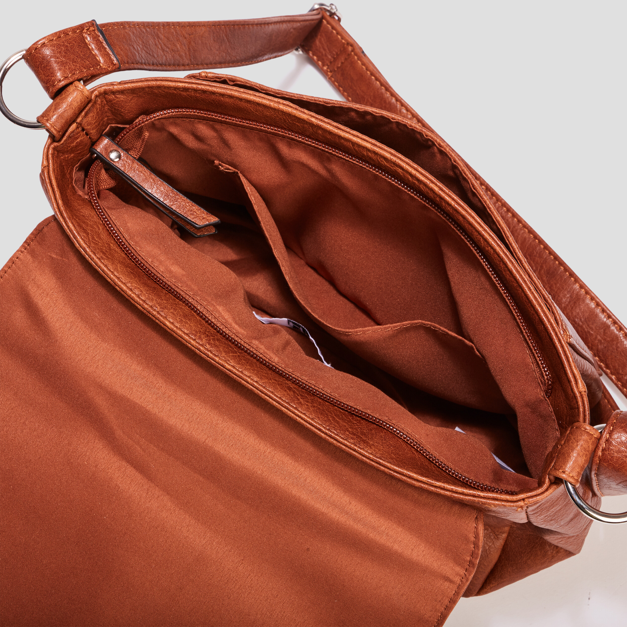 Sac cartable avec bandoulière marron cognac femme | La Halle