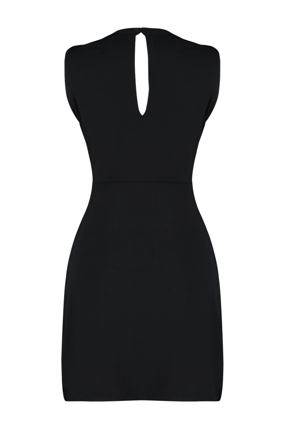Trendyol Collection  Mini-Strickkleid aus Krepp mit schwarzem Kragen und detailliertem Kragen TWOSS23EL02015
