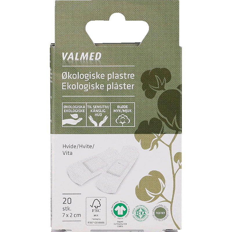 Valmed PLaster 20 stk organisk bomull Valmed