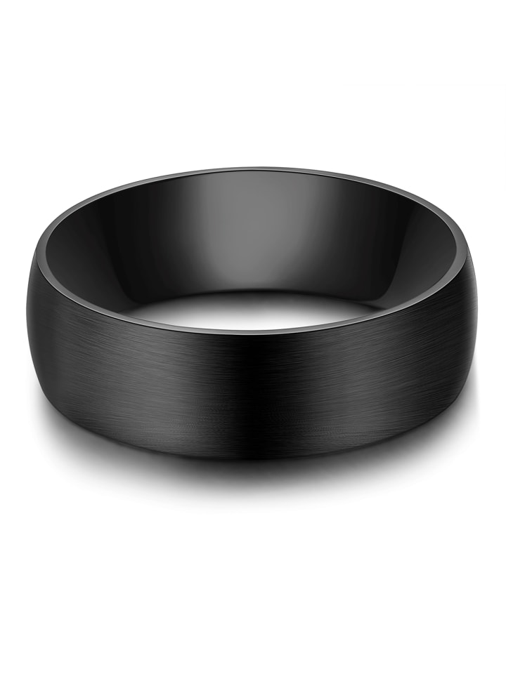 True Rebels Ring Edelstahl schwarz in schwarz günstig kaufen
