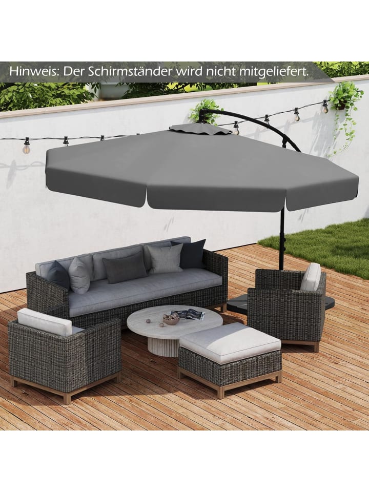 COSTWAY Sonnenschirm 300 cm, inkl. Schutzhülle in Grau günstig kaufen onesize
