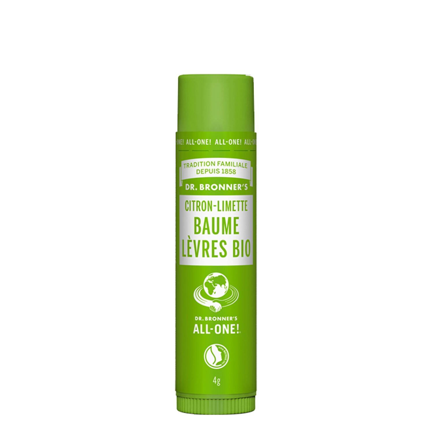 Dr Bronners Baume à Lèvres Hydrate & Protège Citron Vert 4g