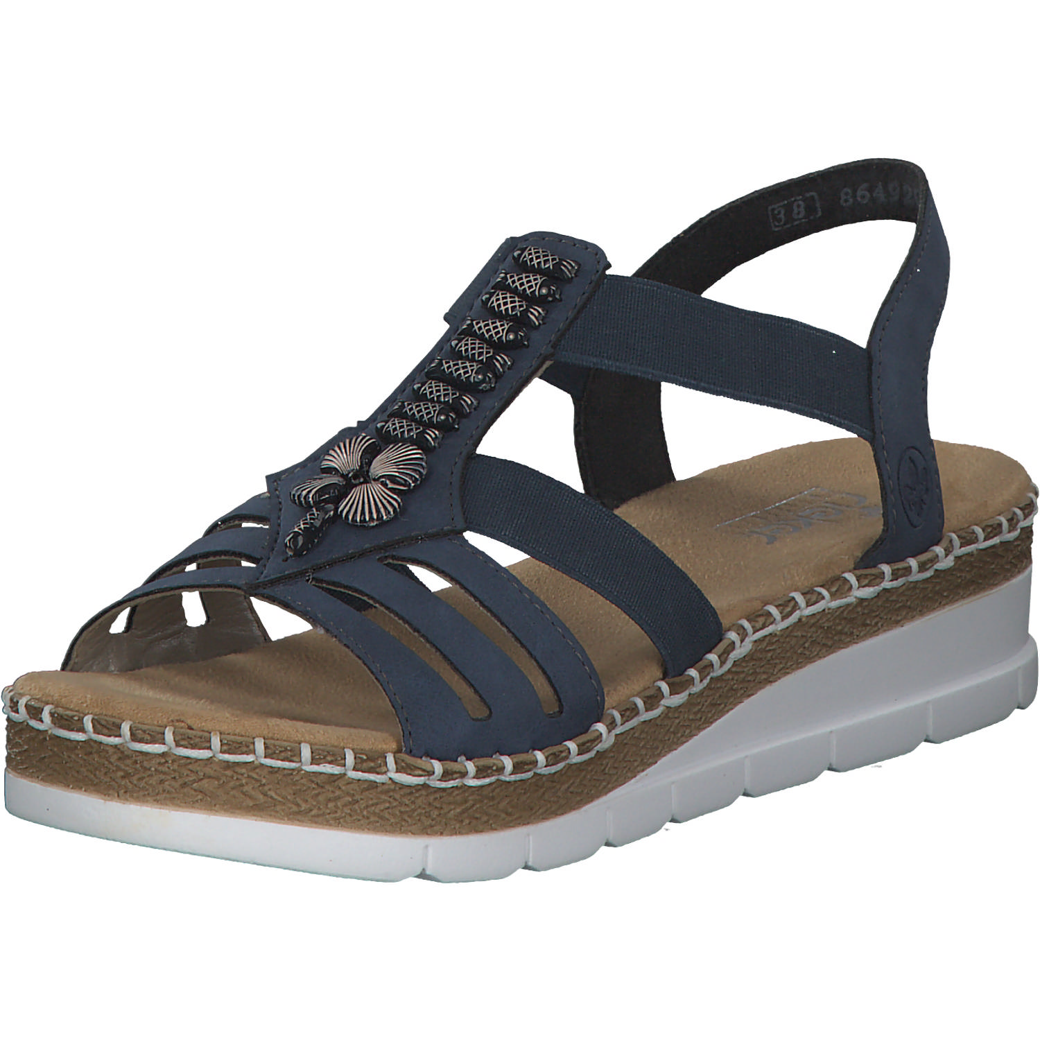 Rieker V1206, Keilsandaletten, Damen, Blau