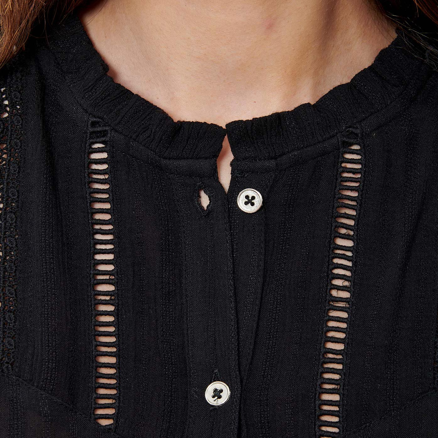 BINTA  Blouse noire femme