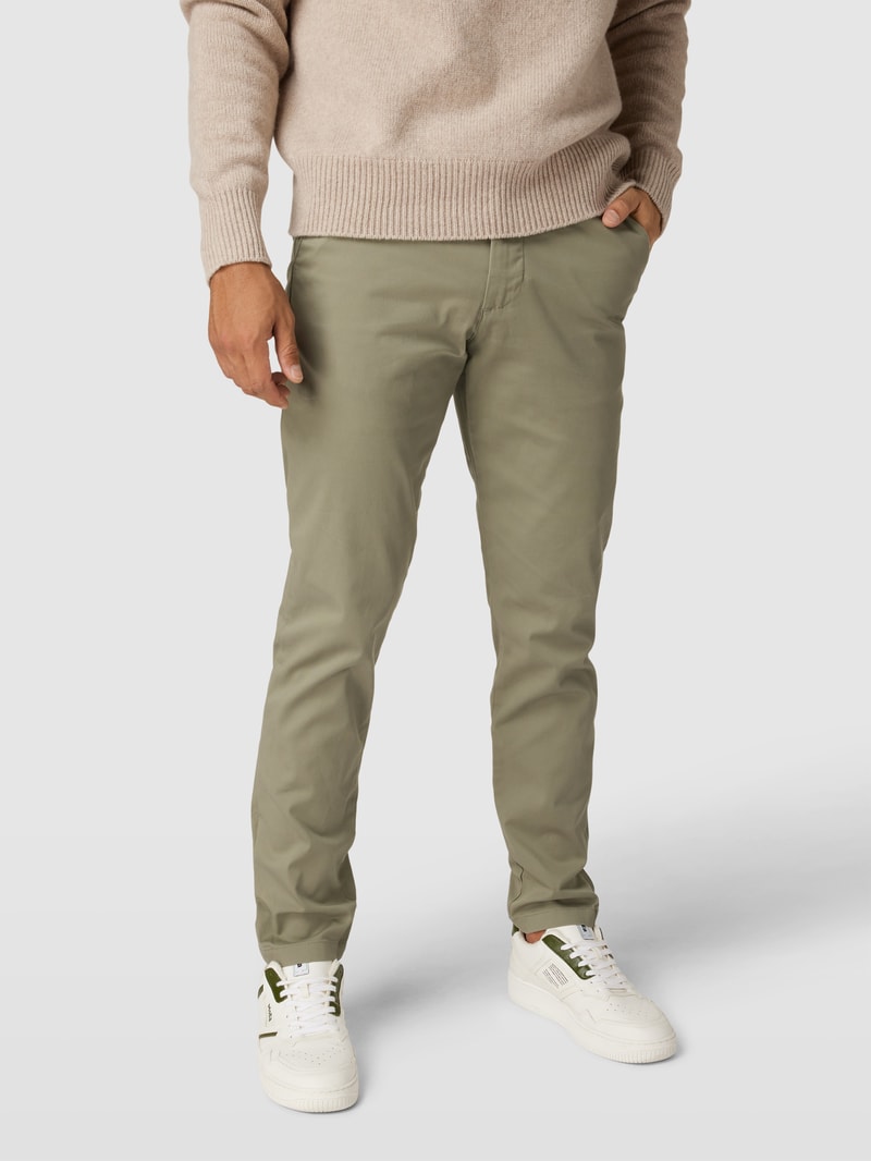 Slim Fit Hose mit Paspeltaschen am Gesäß Modell 'Miles' in khaki