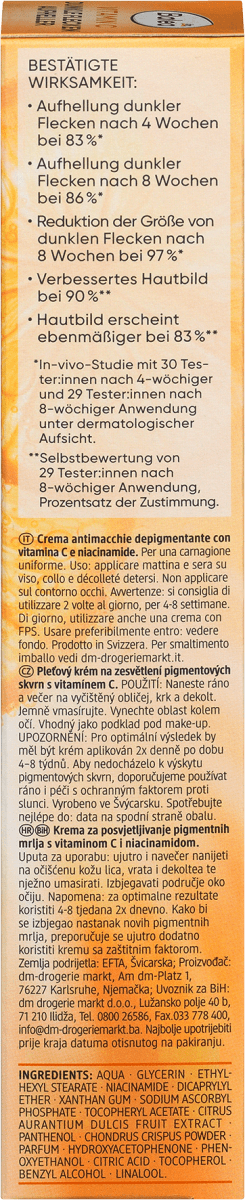 Gesichtscreme Vitamin C Dunkle Flecken Aufheller, 50 ml