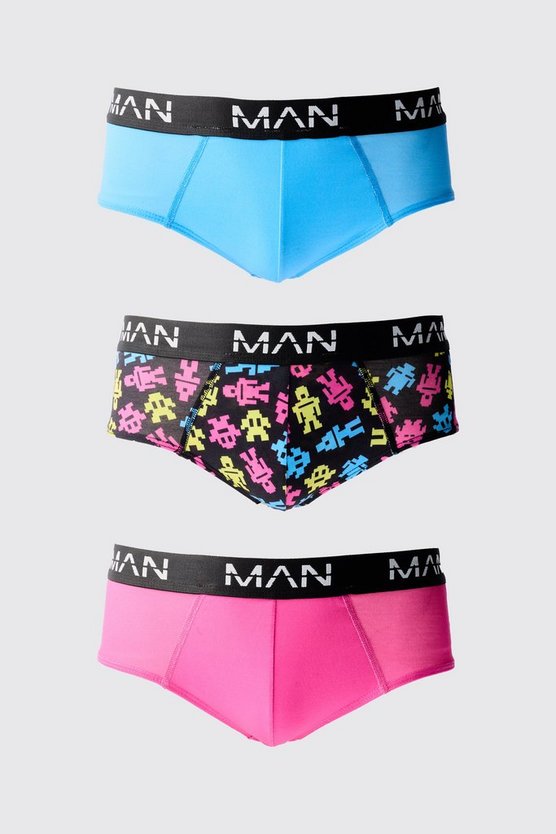 3er-Pack Boxershorts mit Man Retro Game-Print