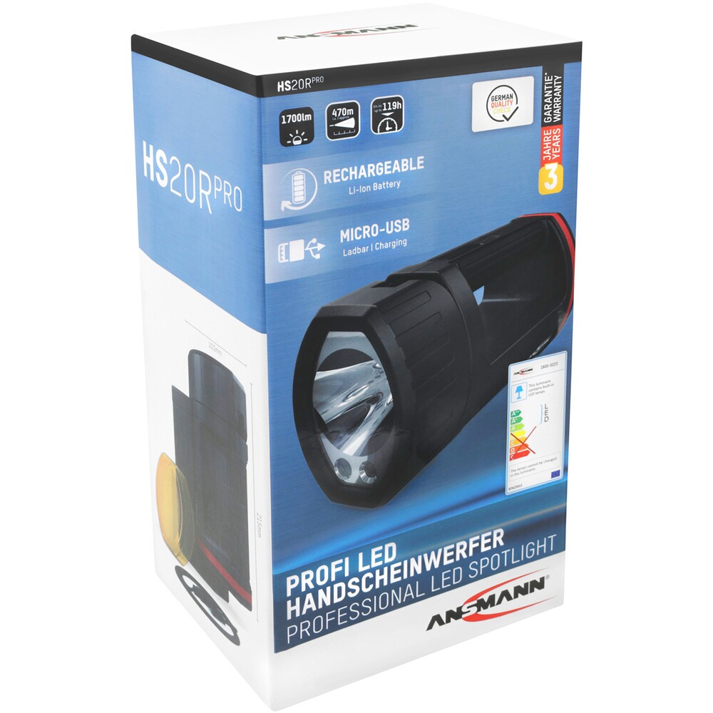 Ansmann LED-Handscheinwerfer HS20R Pro