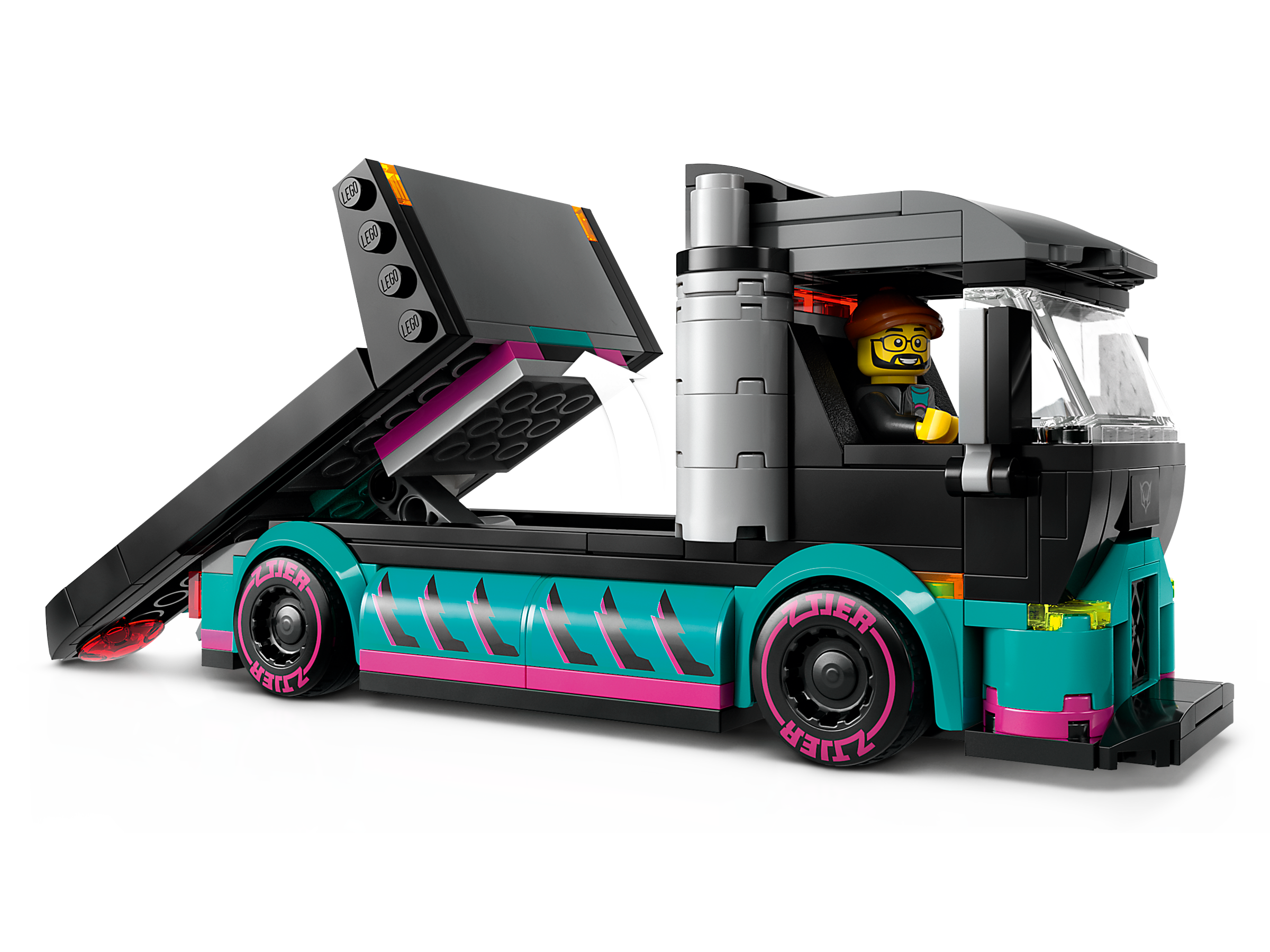 Autotransporter mit Rennwagen 60406