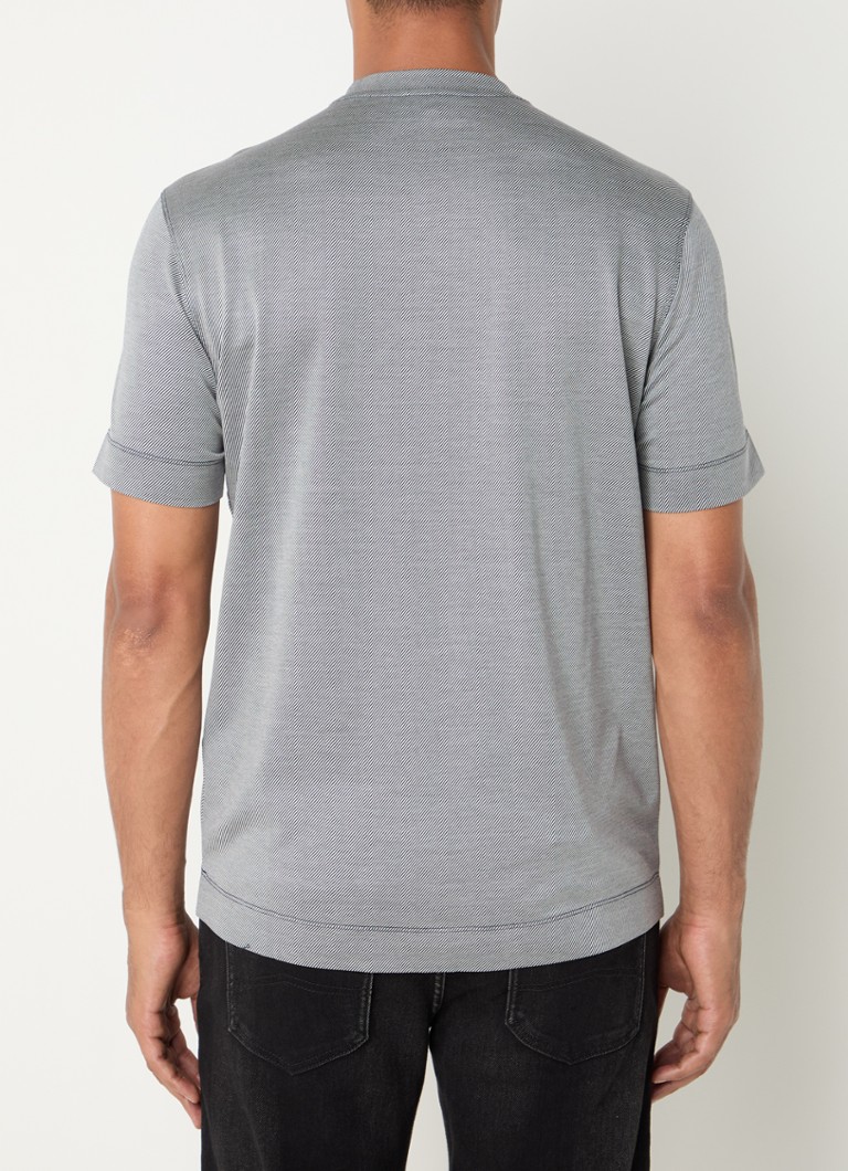 Tricou Emporio Armani din amestec de lyocell cu logo