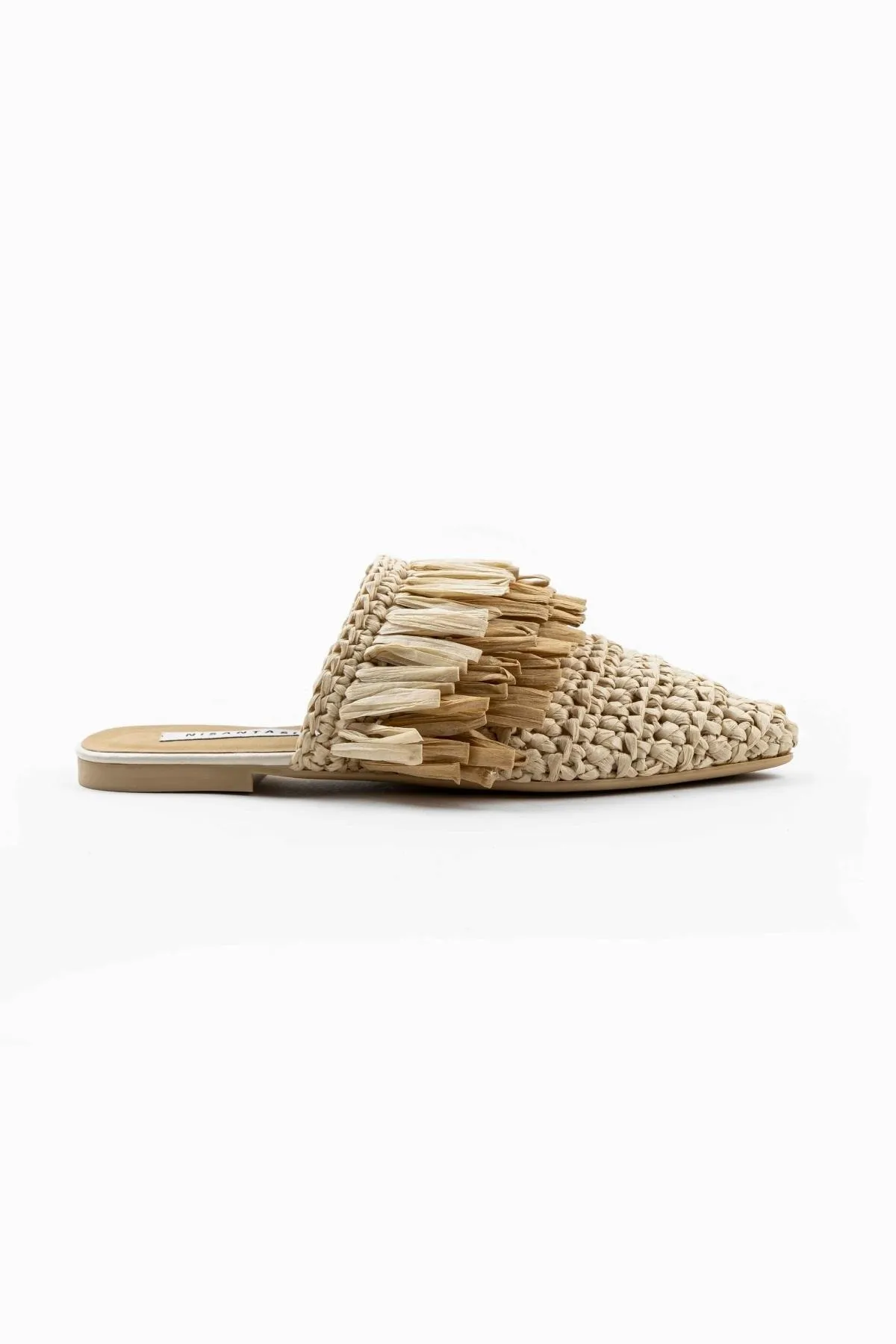 NİŞANTAŞI SHOES  Viana Beige Gestrickte Damenhausschuhe mit Quasten in Beige und Tan
