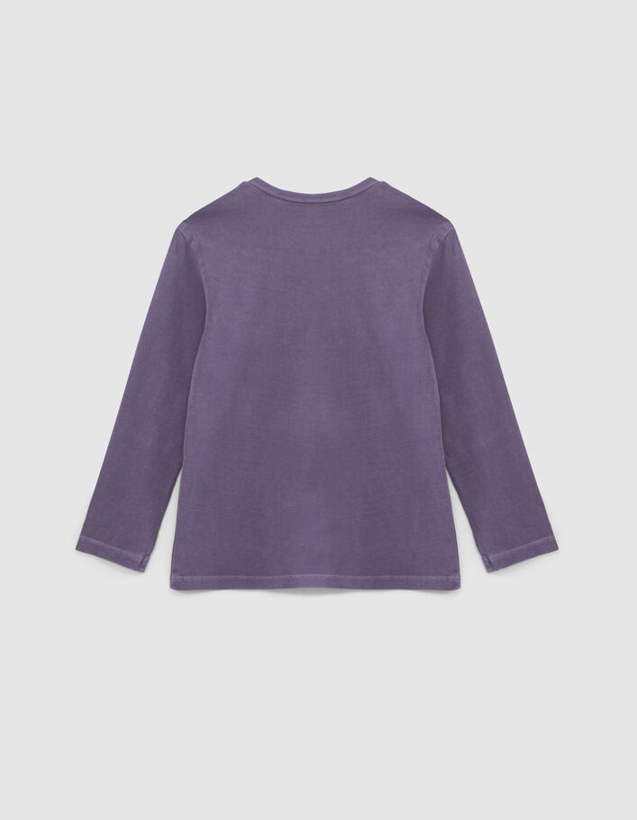 T-shirt violet visuel as de pique rock garçon