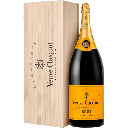 CHAMPAGNE VEUVE CLICQUOT - BRUT CARTE JAUNE - BALTHAZAR - EN CAISSE BOIS