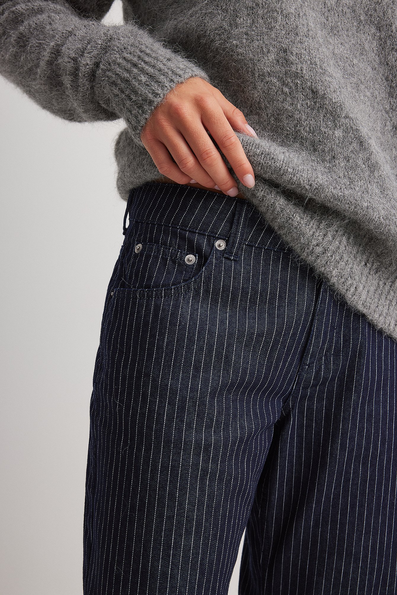 Gestreifte Denim-Jeans