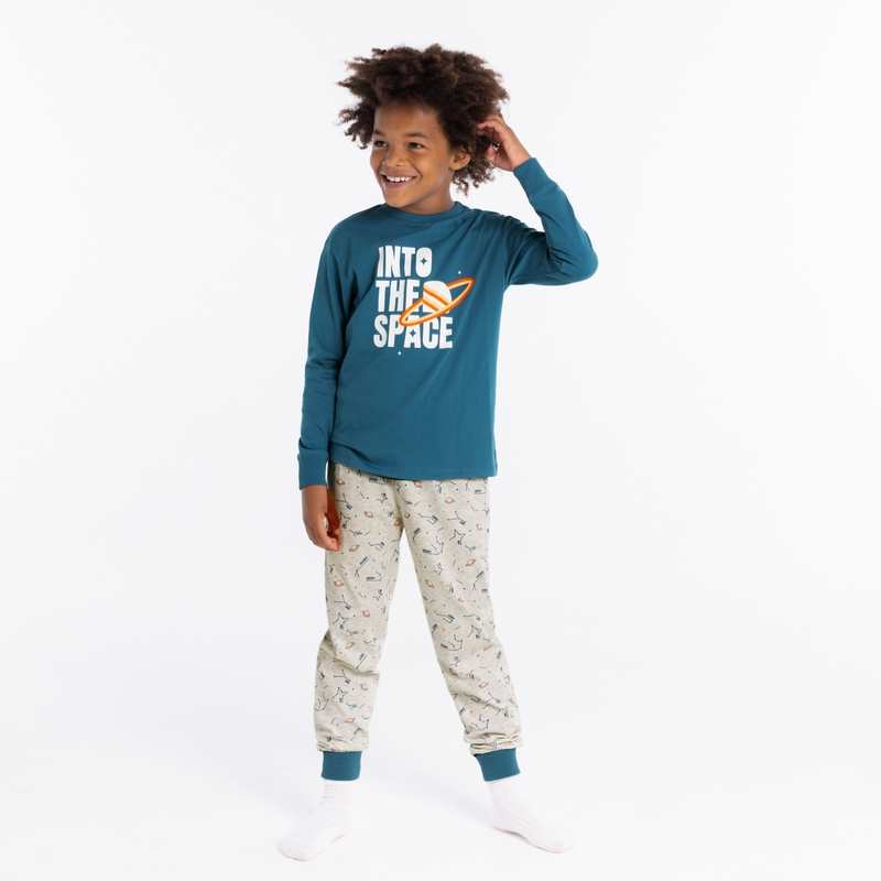 Pyjama 2 pièces en jersey phosphorescent bleu Garçon
