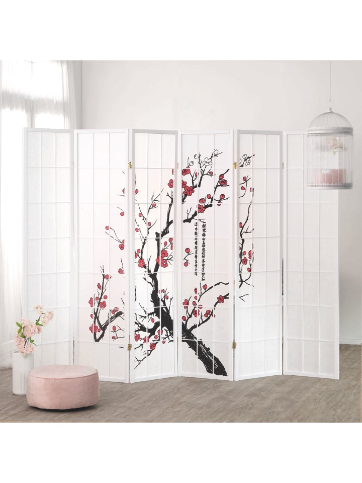 Homestyle4u 6-tlg. Paravent in Weiß 264x179 günstig kaufen onesize