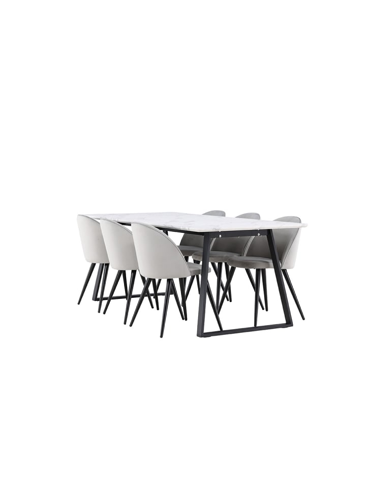 ebuy24 Essgruppe Malaga (7-teilig) Grau 200 x 90 cm günstig kaufen onesize