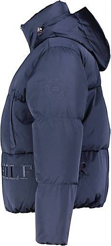 TOMMY HILFIGER Damen Daunenjacke mit Kapuze SATEEN HOODED DOWN JACKET