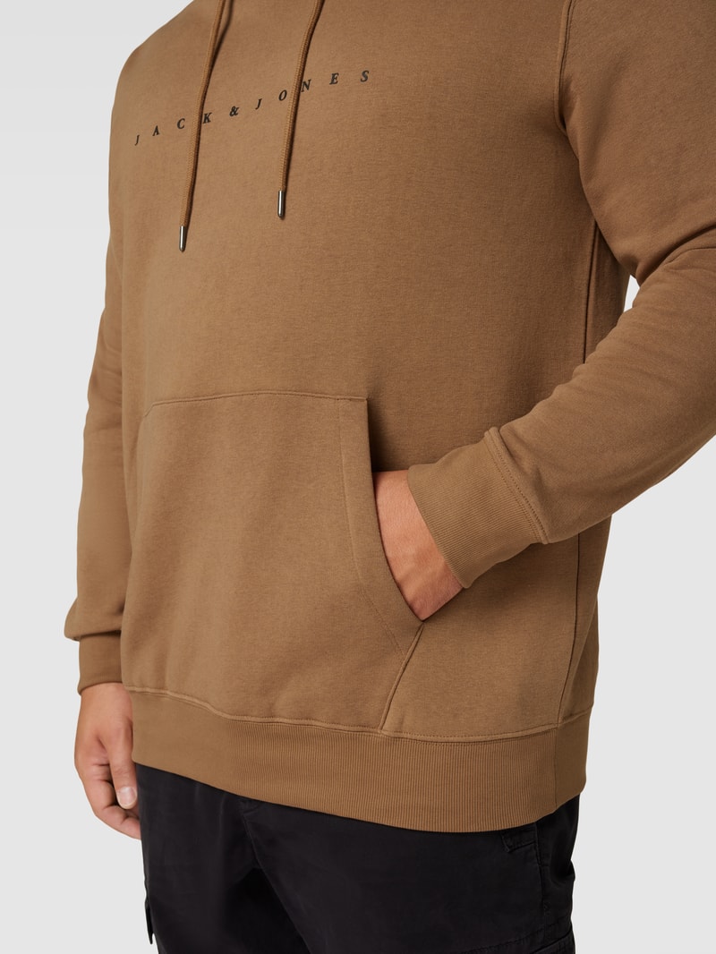 PLUS SIZE Hoodie mit Kapuze Modell 'STAR' in cognac