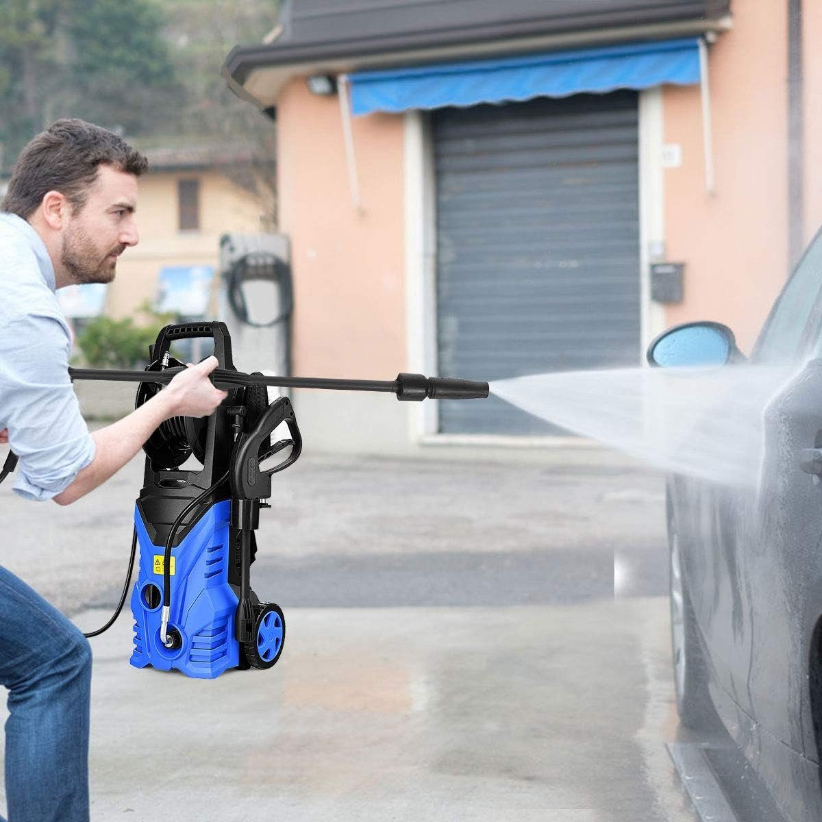 KOMFOTTEU Dampfreiniger Hochdruckreiniger, 105 Bar, 5.0L/min, mit 5m Kabel