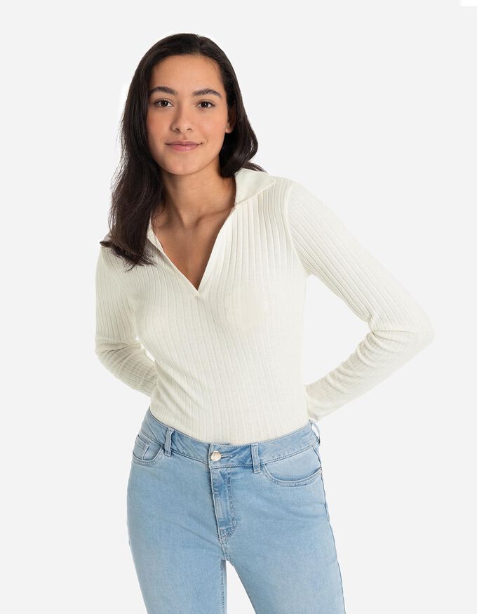 Langarm-Poloshirt - Baumwoll-Mix