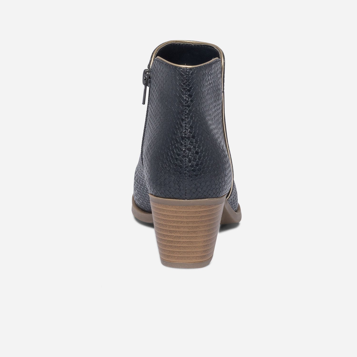 Boots marine embossage effet tressé