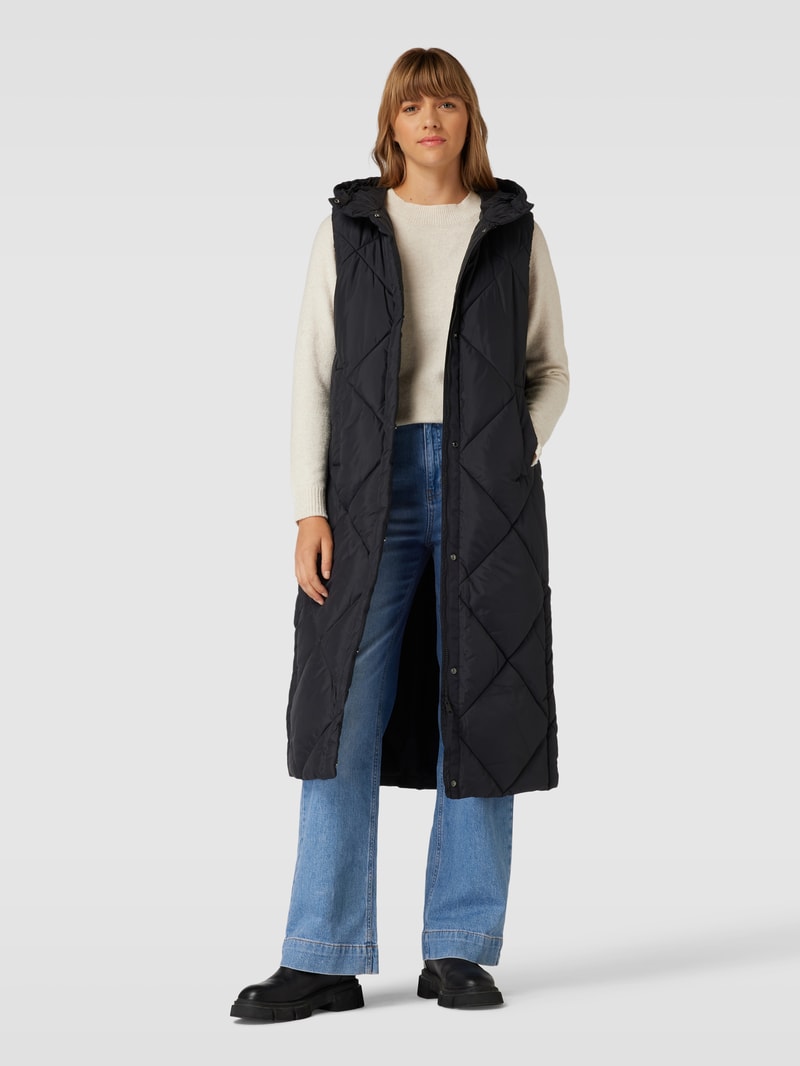 Longweste mit Kapuze Modell 'Puffa' in schwarz