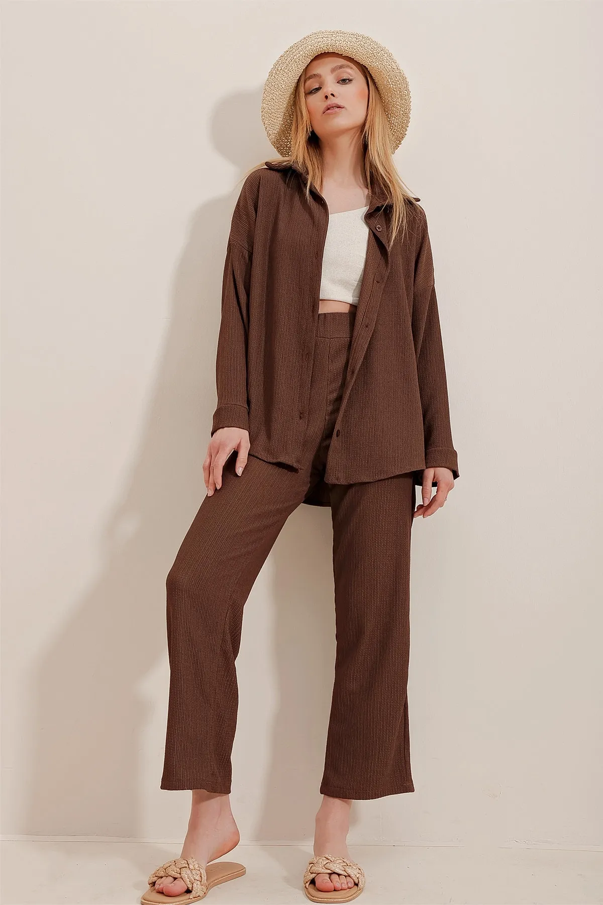 Trend Alaçatı Stili  Hemd - Dunkelblau - Relaxed Fit