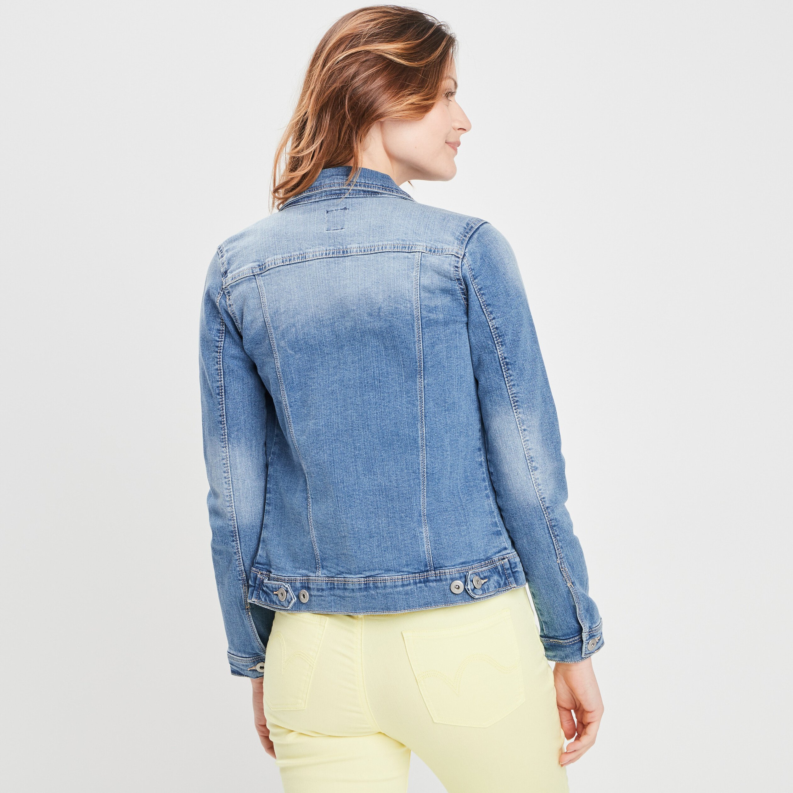 Veste droite en jean denim double stone femme | La Halle