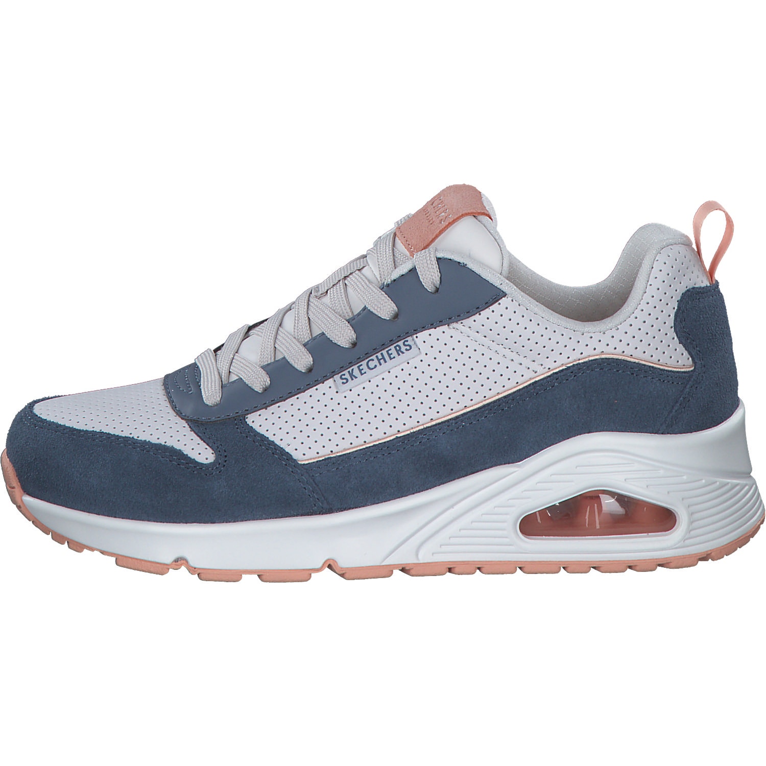 Skechers 177105, Schnürschuhe, Damen, Print Weiß Blau